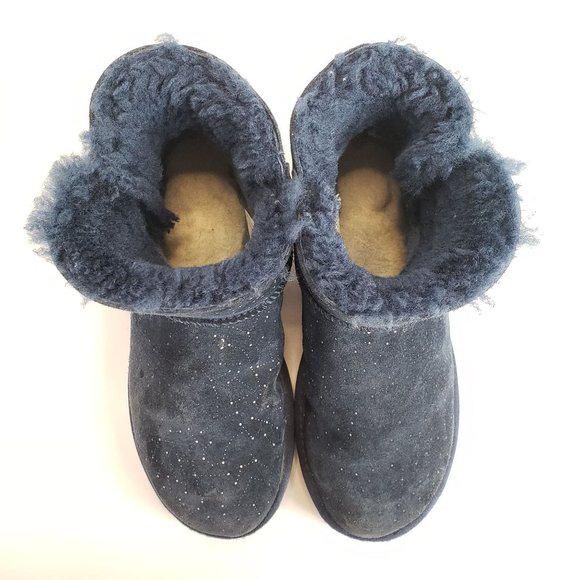 UGG Navy Blue Winter Boots with Button Detail - Picture 2 of 13